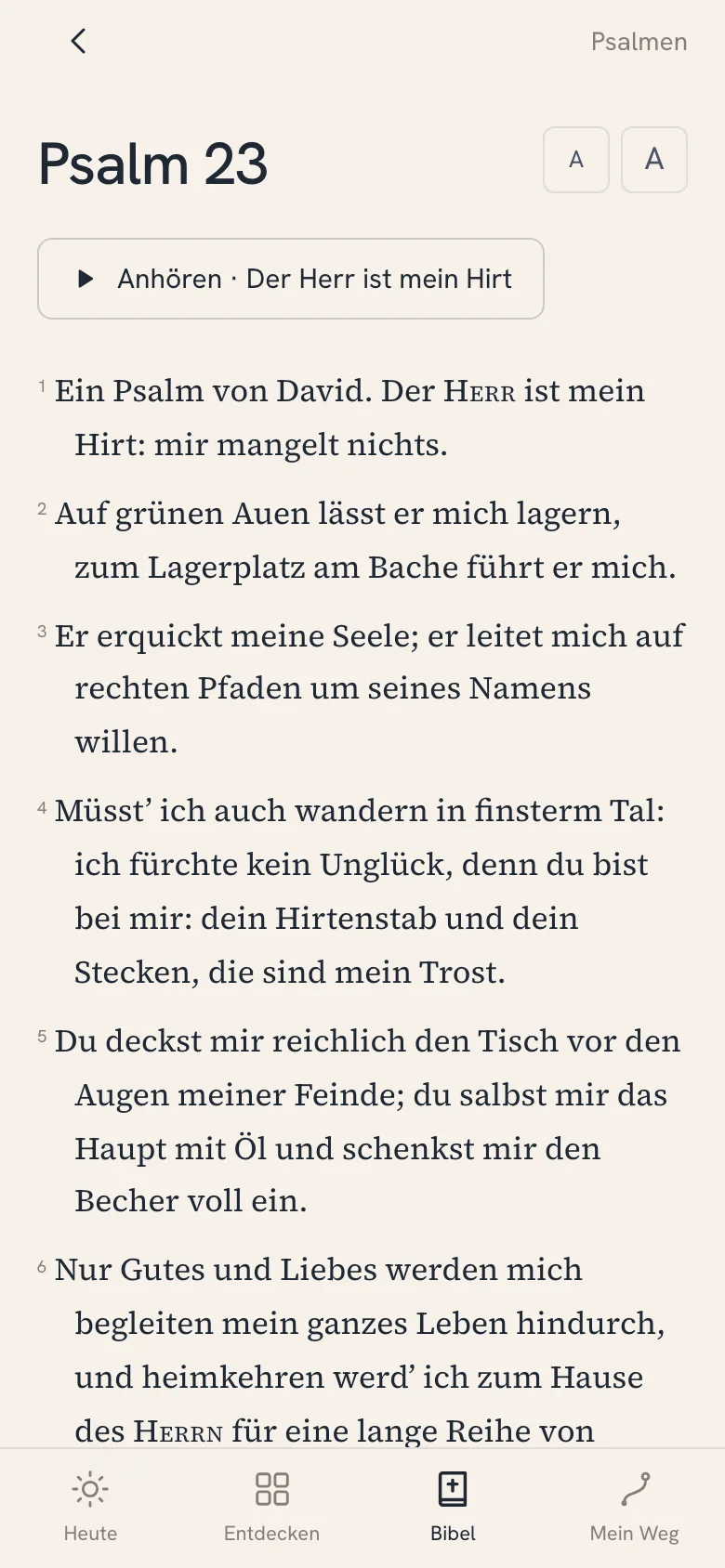 Psalm 23 in der Bibel
